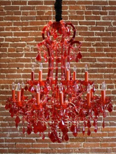 red crystal chandelier
